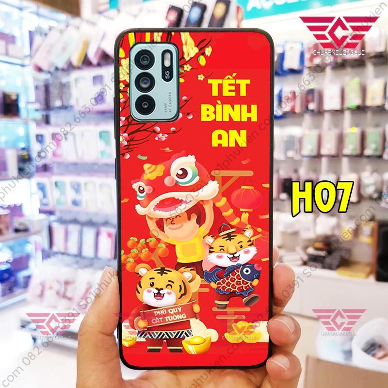 Ốp lưng ép kính Oppo reno 2 reno 2f reno 3 reno 4 reno 5 reno 6z in hình Tết 2022
