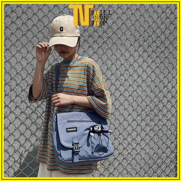 Túi tote vải canvas đeo vai giá rẻ đeo chéo đi học có khóa kéo phong cách hàn quốc HT-16