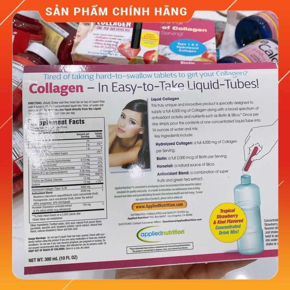 [ CHÍNH HÃNG + CÓ VIDEO ] Nước Uống Đẹp Da LIQUID COLLAGEN - 30 Ống