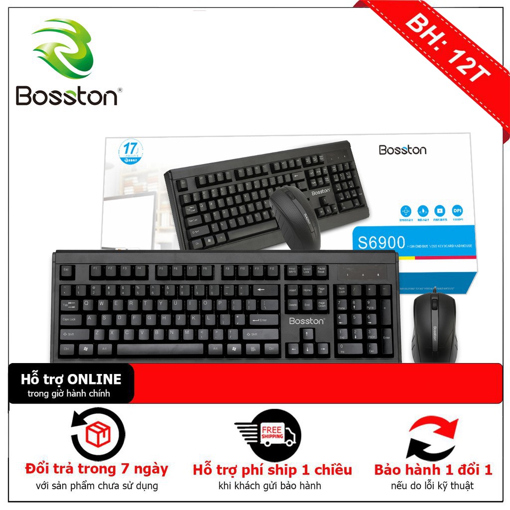[KHUYẾN MÃI]  Bộ Phím Chuột Dây Bosston S6900 văn phòng - Hàng chất lượng | BigBuy360 - bigbuy360.vn