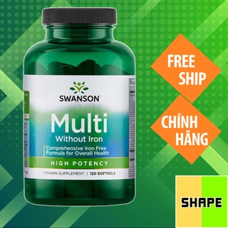 Vitamin Tổng Hợp  | Swanson Multi Vitamin & Mineral Iron Free [120 Viên Nước] - Không Chất Sắt -  Chính hãng The Shape
