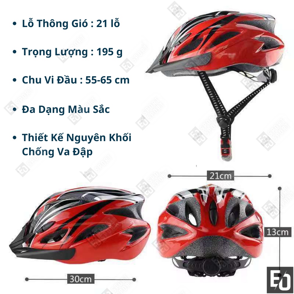 Mũ Bảo Hiểm Xe Đạp Thể Thao Siêu Nhẹ Có Tăng-Đơ Chỉnh Kích Cỡ Cho Cả Nam Và Nữ - EO.sportDZ