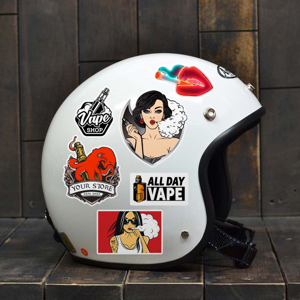 [Set 100+] Sticker Khói | Dán Nón Bảo Hiêm, Điện Thoại, Laptop, Bình Nước...Chống Nước, Chống Bay Màu