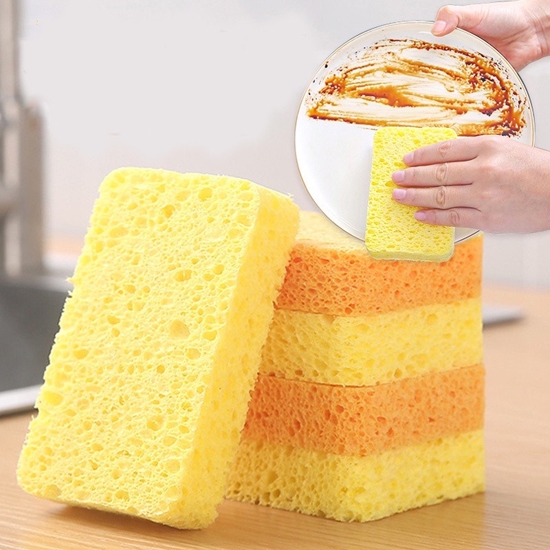 1 Bọt Biển Rửa Chén Bằng Bột Gỗ Khử Trùng Mạnh Loại Bỏ Rỉ Sét Cho Nhà Bếp/Nhà Tắm
