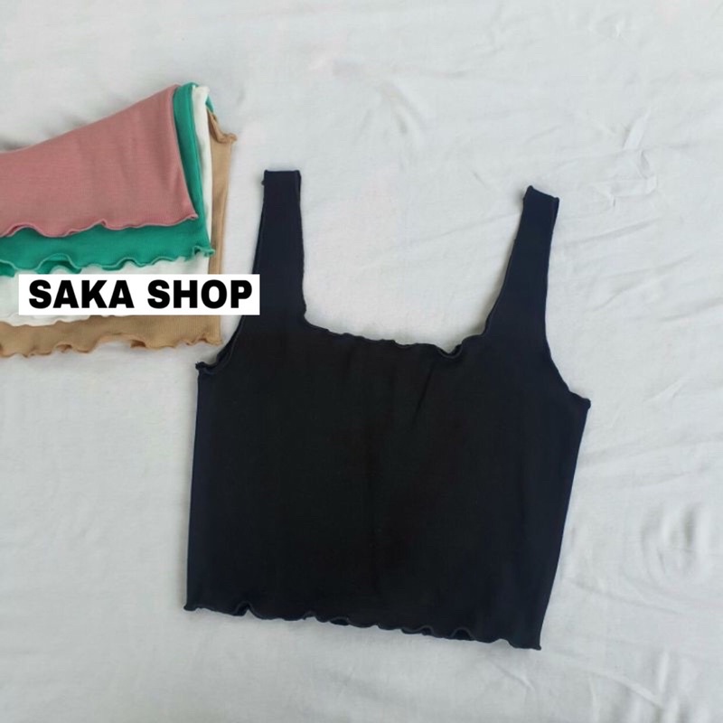 Áo croptop nữ 2 dây cuốn biên nẹp viền chỉ nhiều màu dễ thương