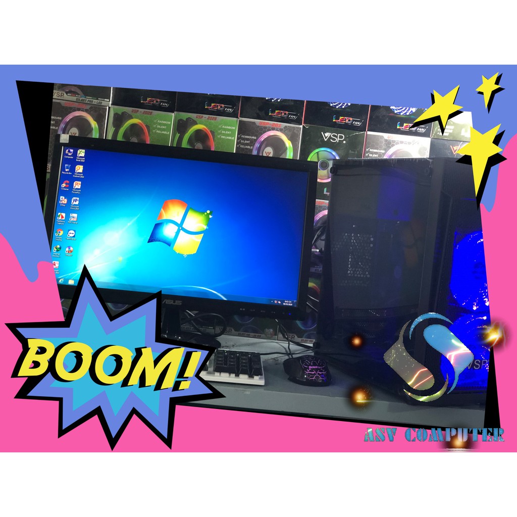 Máy vi tính chơi game A4 6300K Ram 8G Vga 4G + màn hình LCD 19in