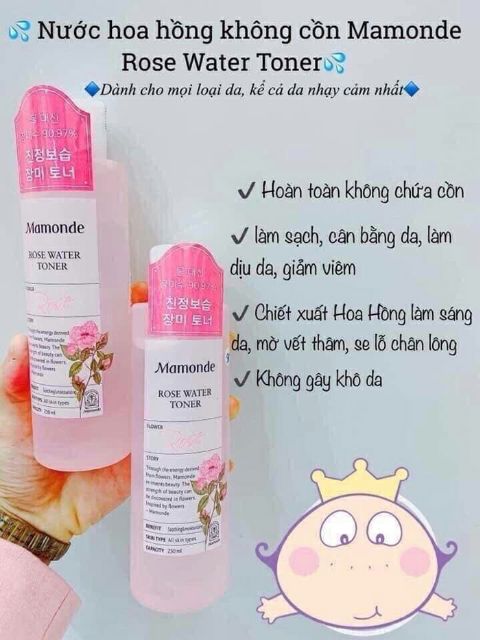 Nước hoa hồng Mamonde Rose Water toner 250ml | BigBuy360 - bigbuy360.vn