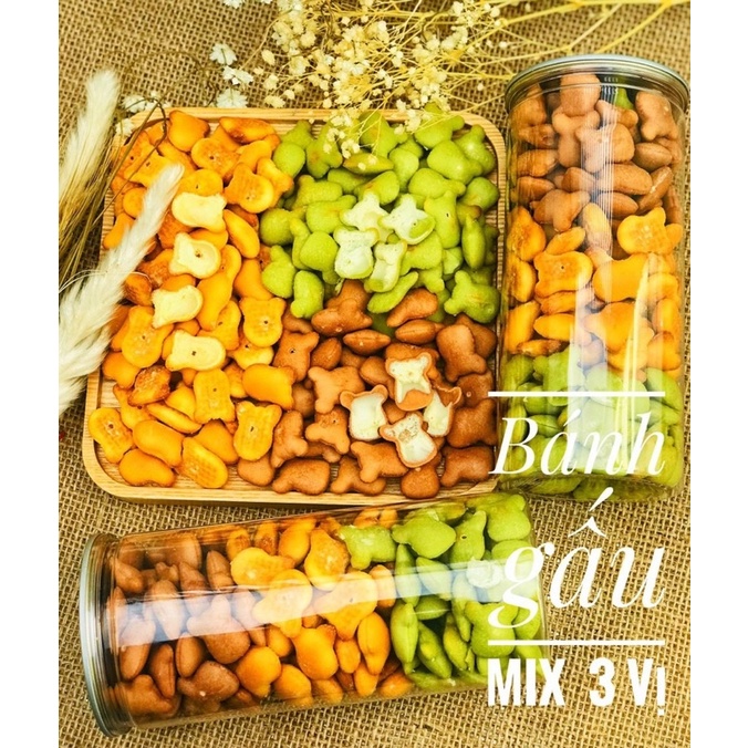 Một lon bánh gấu mix 3 vị thơm ngon