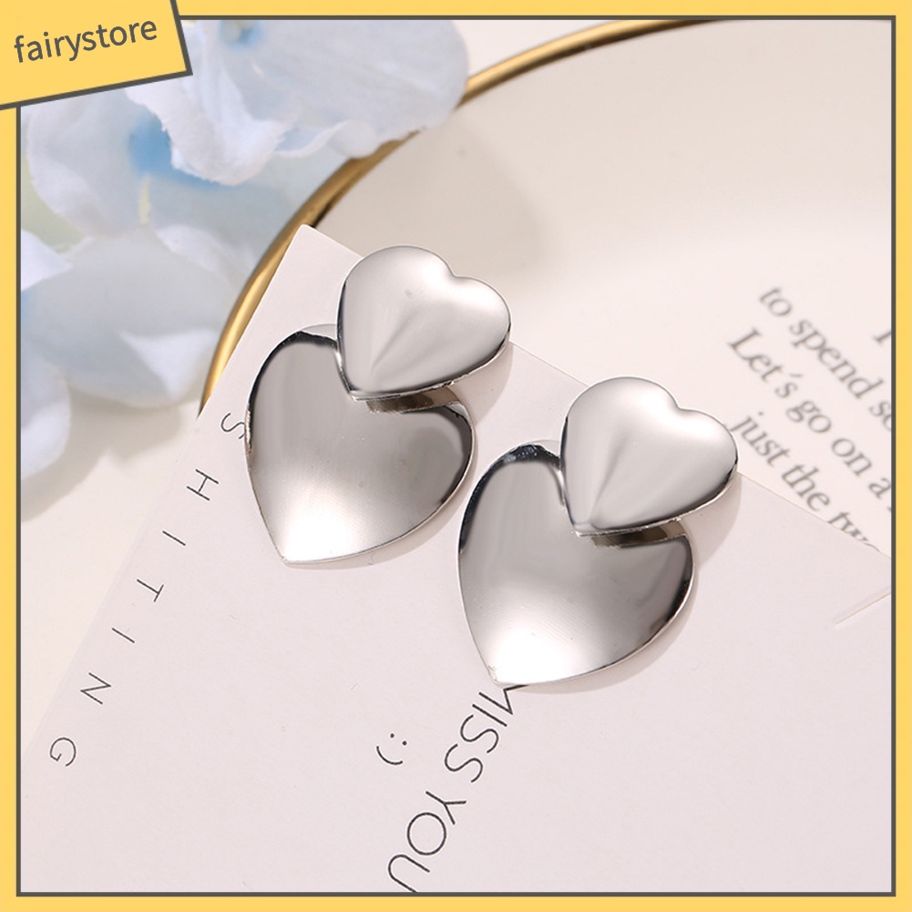 Hoa Tai Dáng Dài Mặt Hình Trái Tim Cho Nữ