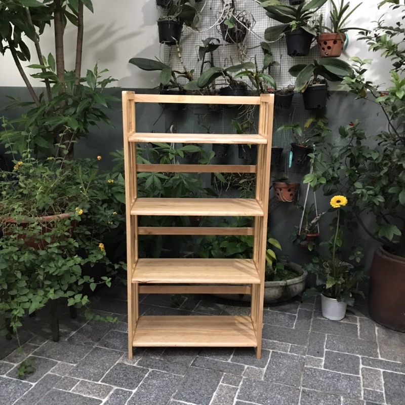 Kệ sách gỗ cao su 4 tầng 62cm