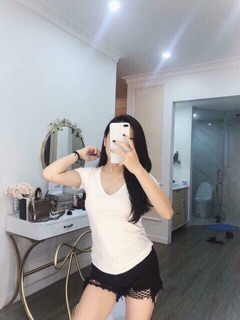 Áo phông nữ trơn cổ TIM