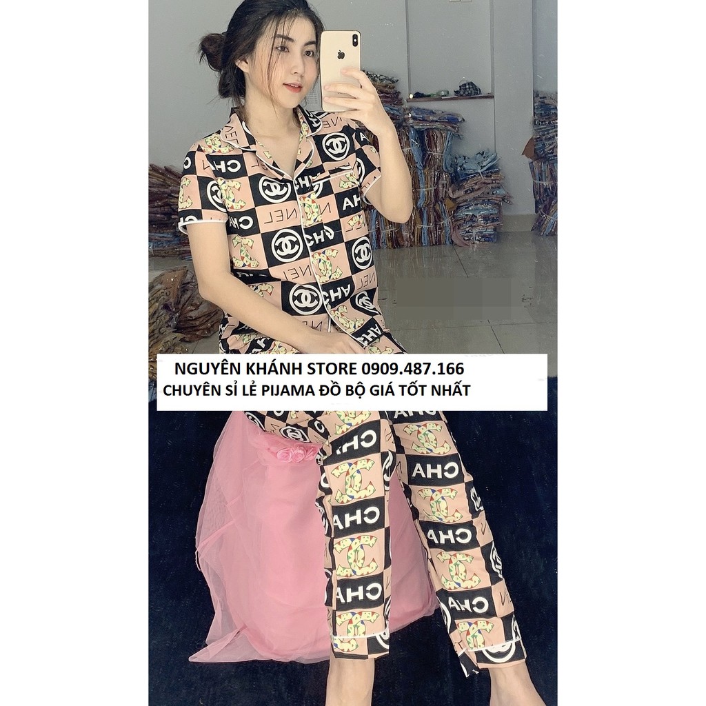 Đồ Bộ Mặc Nhà Tay Ngắn Quần Dài Vải Kate Lụa Mềm Mịn Freesize Dưới 57kg | BigBuy360 - bigbuy360.vn