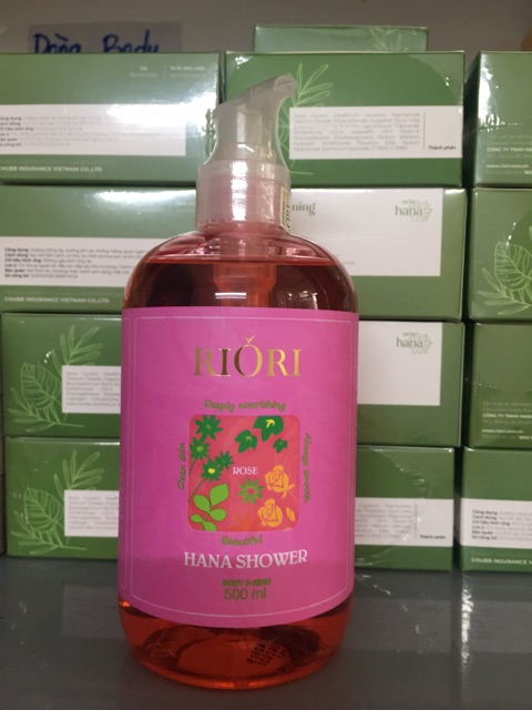 Sữa tắm hoa hồng Riori Hana Shower sữa tắm dưỡng thể Rose 500 ml