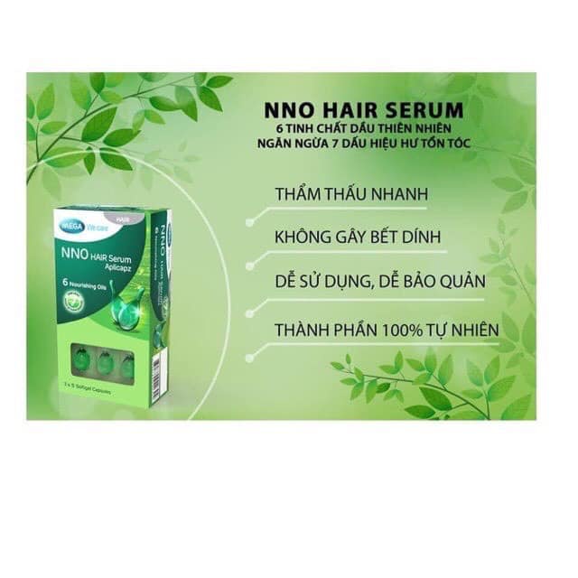 Serum dưỡng tóc cải thiện 7 dấu hiệu tóc hư tổn - NNO HAIR SERUM APLICAPZ Mega We Care (hộp 15 viên)
