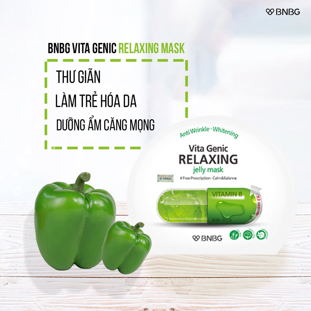 Mặt Nạ BNBG [Miếng Lẻ] Vita Genic Relaxing Jelly Mask Vitamin B Hỗ Trợ Phục Hồi Da Hư Tổn 30ml [NHẬP KHẨU CHÍNH HÃNG]