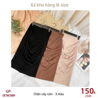 Chân váy bút chì rúm chỉ còn KEM