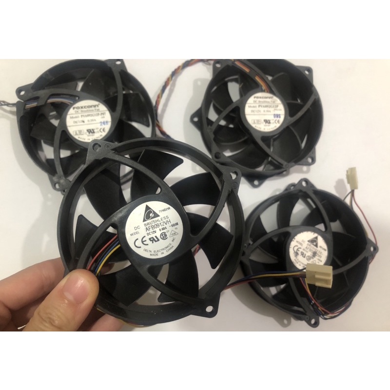 Fan 8cm tròn Foxconn Delta 0.39 0.60A có jack cắm