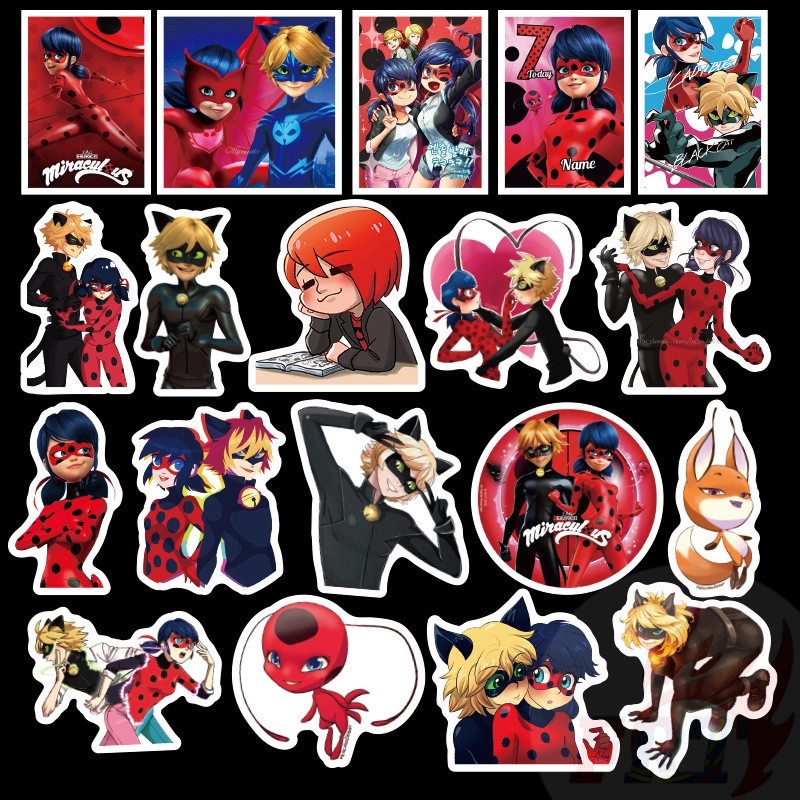 ❉ Miraculous Ladybug - Series 01 Giấy và decal dán tường ❉ 50Pcs/Set Mixed Luggage Laptop Skateboard Doodle Stickers