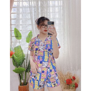 Bộ pijama đùi cột dây