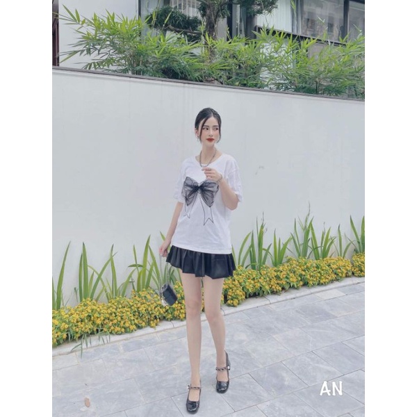 SET ÁO THUN NƠ KÈM CHÂN VÁY