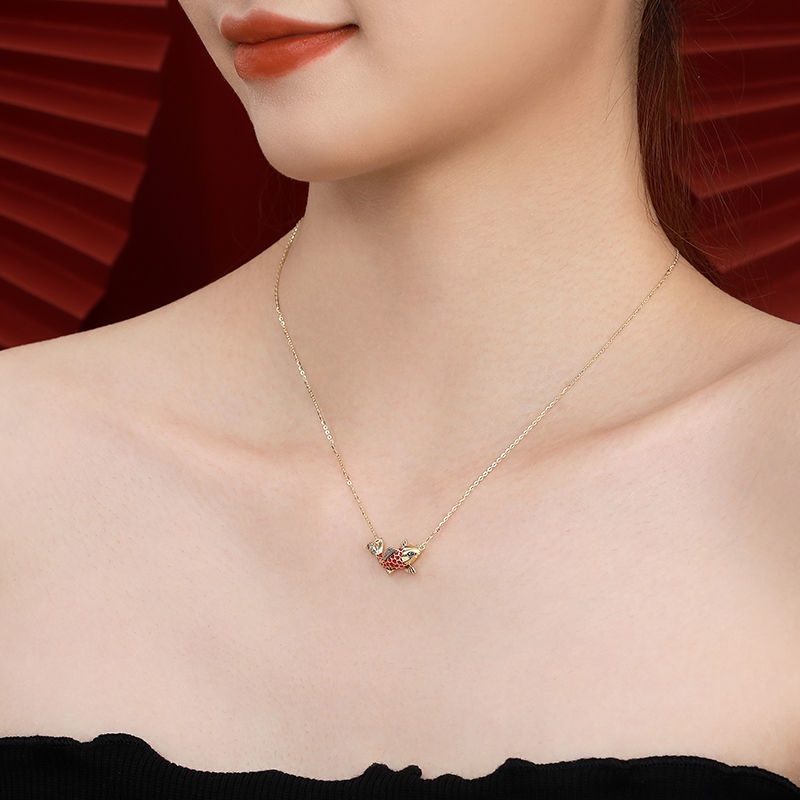 Dây Chuyền Mặt Cá Koi Đỏ May Mắn