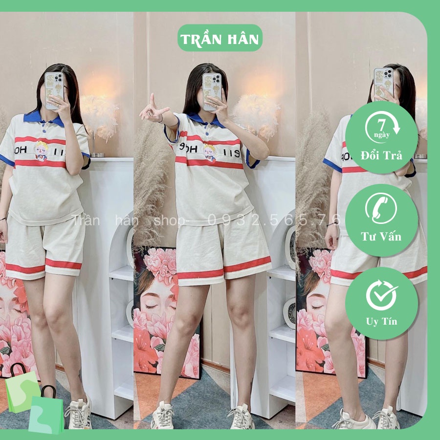Set bộ nữ áo cổ vest mix quần in hình cô gái chất len cao cấp siêu sang chảnhI Trần Hân Shop 4012321