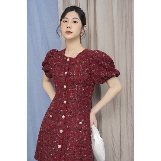 [Mã 2611THTRANG100K hoàn 10% xu đơn 99K] Váy Dạ Tweed 2 Túi Hoạ Tiết Vân Kẻ Ô - Chất Liệu Dạ Cao Cấp, Màu Sắc Tôn Da | BigBuy360 - bigbuy360.vn