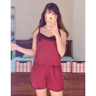 Bộ ngủ 2 dây lụa satin Victoria