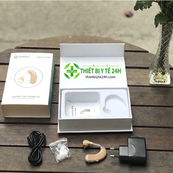 Máy Trợ Thính, Tai Nghe Trợ Thính Không Dây Cho Người Già Axon C109 Chính Hãng