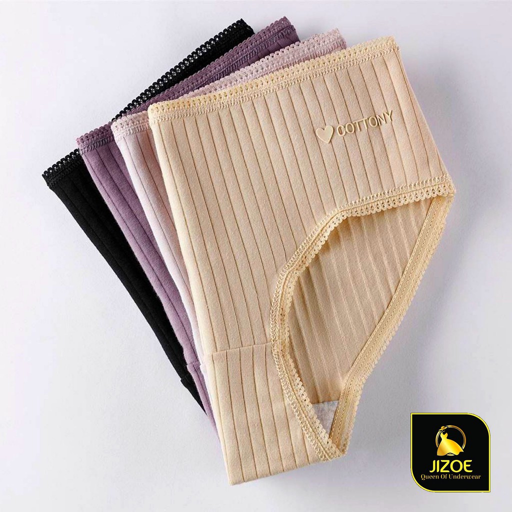 Quần lót nữ 100% cotton ren eo gợi cảm xuất Nhật giá rẻ QLT13