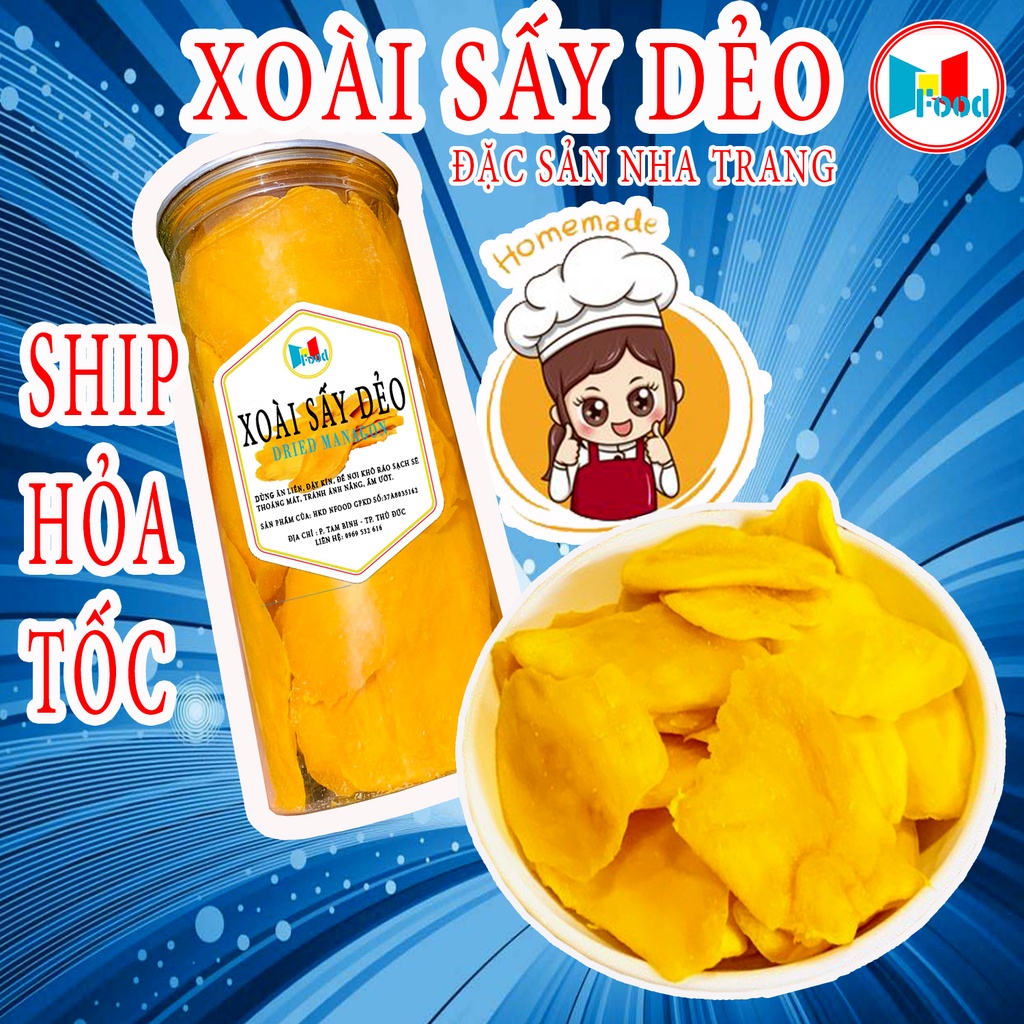 [ HCM ] Xoài Sấy Dẻo Lon 500.gram - Xoài Loại 1 Xuất khẩu - Đặc sản Nha Trang