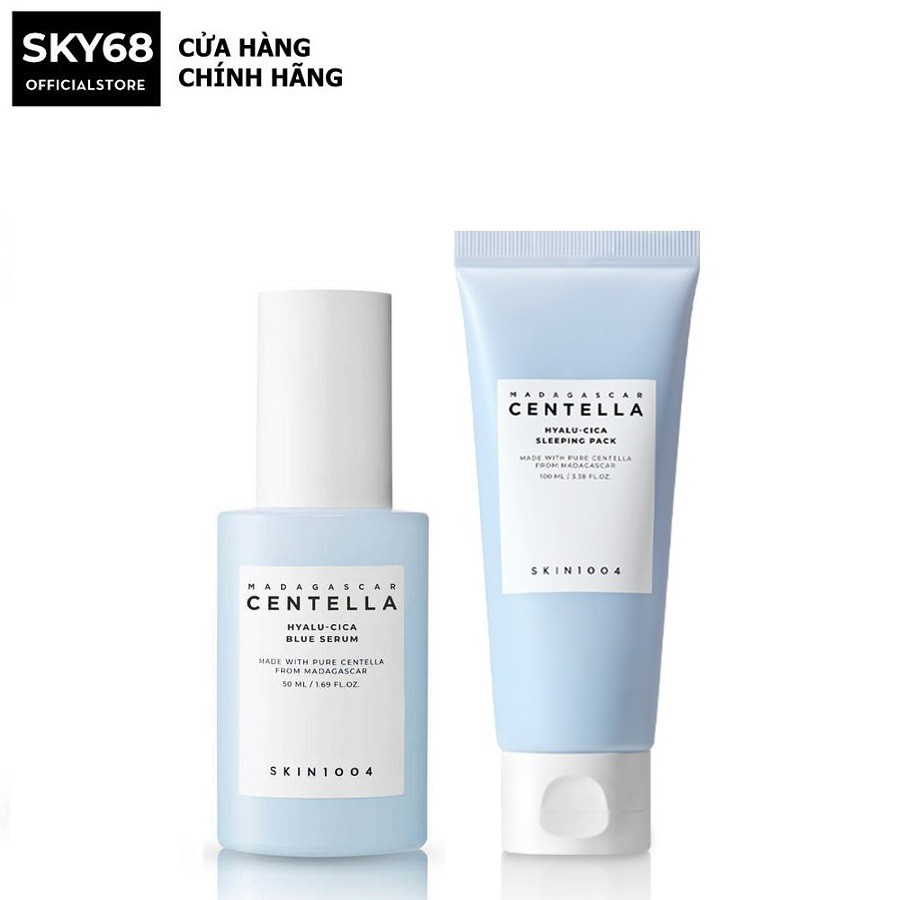 Combo Giúp Cấp Ẩm, Dưỡng Trắng, Mờ Nếp Nhăn Skin1004 Madagascar Centella Hyalu-cica (Serum 50ml + Mặt Nạ Ngủ 100ml)