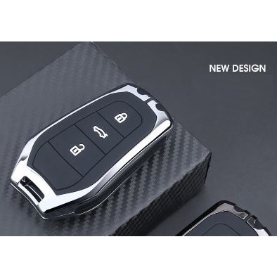 Ốp chìa Khóa Peugeot 2008, 3008, 408, 5008 Kim loại Metal Cao Cấp
