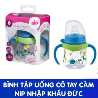 Bình tập uống cổ rộng có tay cầm NIP (35058) - Hàng nhập khẩu Đức