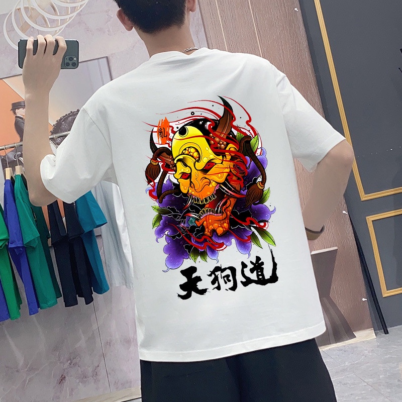 Áo thun nam nữ tay lỡ unisex in hình mặt quỷ cực đẹp