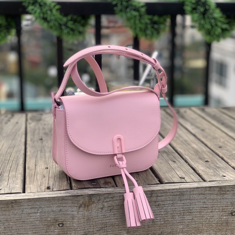 Túi Furla 1927 mini crossbody màu hồng tiểu thư mẫu mới 2020 kèm charm xinh xắn