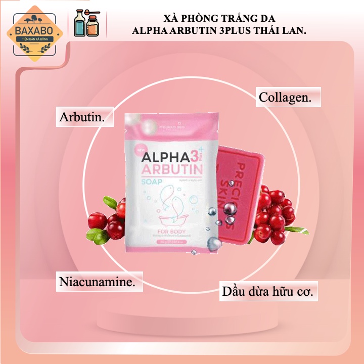 XÀ BÔNG TRẮNG DA ALPHA ARBUTIN 3PLUS THÁI LAN CHÍNH HÃNG 80GR - HÀNG CÓ SẴN - TẶNG KÈM TÚI LƯỚI TẠO BỌT CAO CẤP