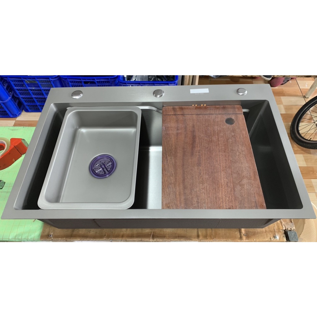 Chậu rửa bát 1 hố kiểu Hàn Quốc 78x46cm inox sus304, tiện lợi, đa năng dễ sử dụng