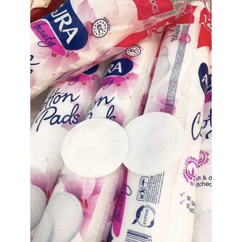 Combo 10 bông tẩy trang Aura 150 miếng