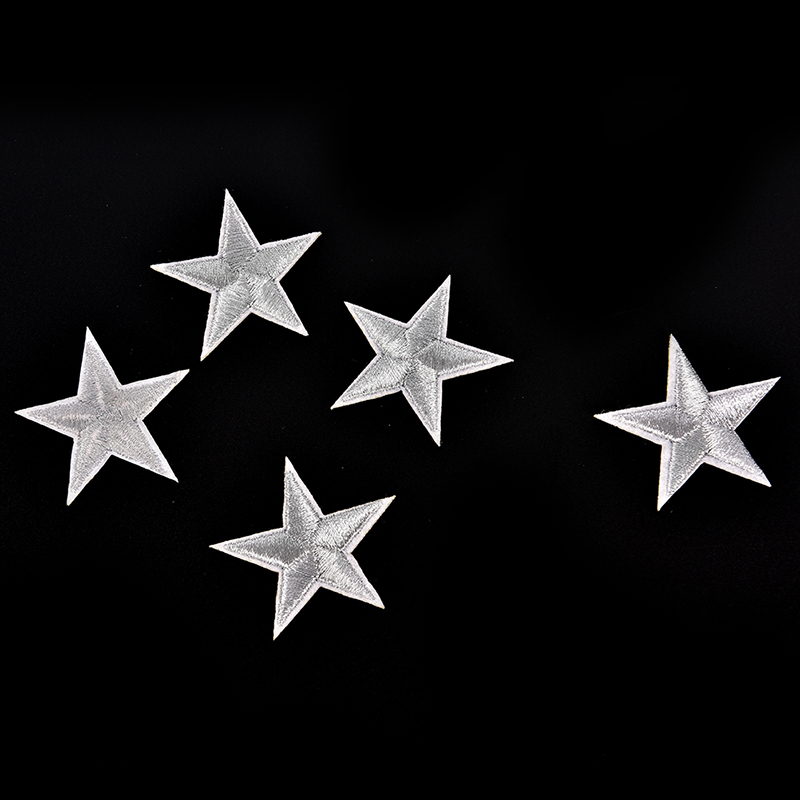 (Bi & 3c) 10pcs Silver Stars Iron On Patches Stickers Stickers