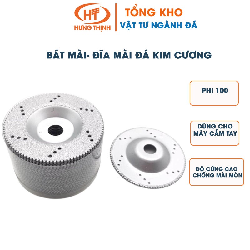 Bát mài- Đĩa mài đá kim cương- Phi 100 sử dụng cho máy cầm tay