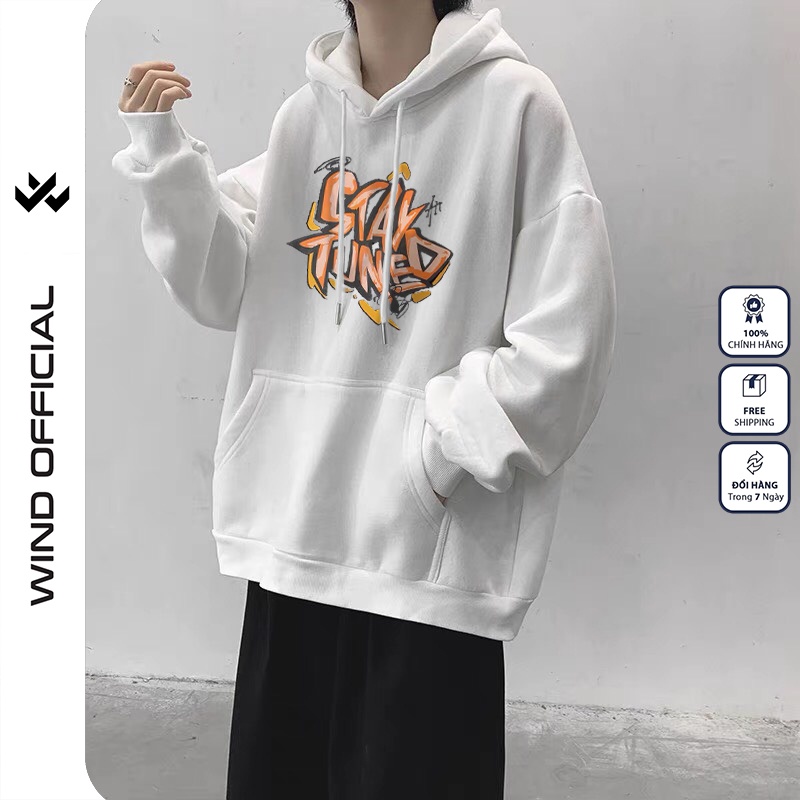 Áo hoodie unisex WIND form rộng nỉ nam nữ STAY TUNED HD11 thời trang thu đông oversize | BigBuy360 - bigbuy360.vn