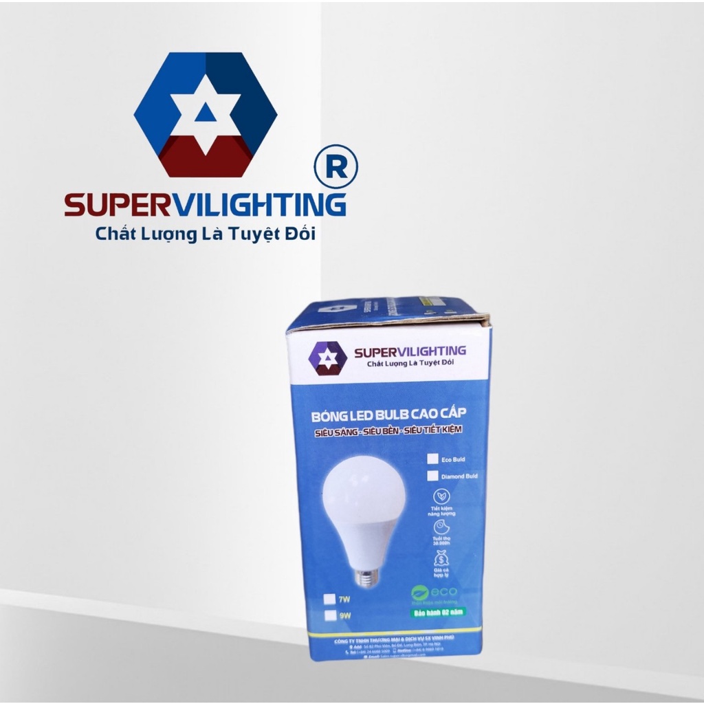 Buld tròn SuperVilighting, MS: BuT-357912-DM, Cs 3-9W, Đèn lấy sáng, trang trí phòng khách, bếp,hiên , Bảo hành 24 tháng