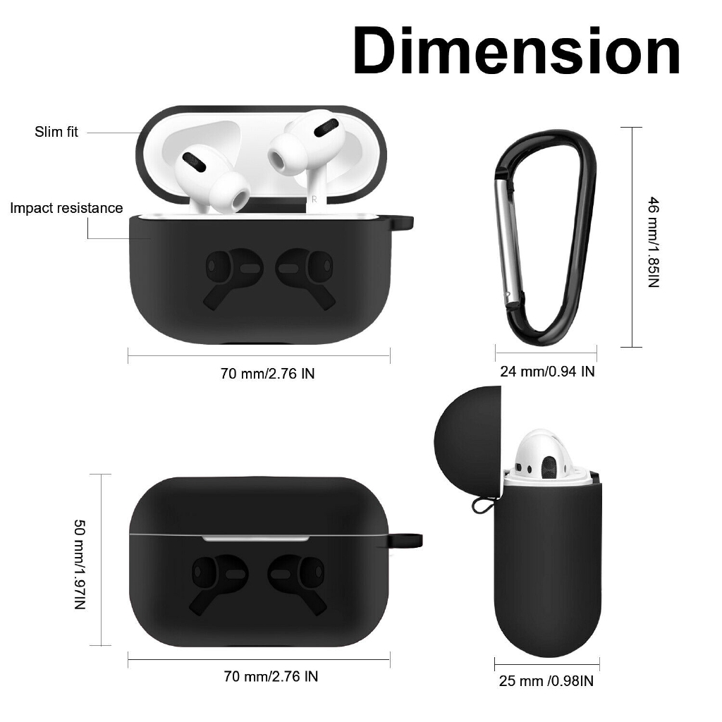 Vỏ silicone màu trơn đơn giản dễ thương bọc bảo vệ hộp sạc tai nghe