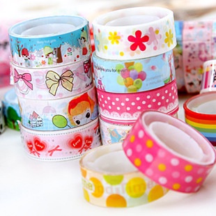 [Mã LIFEBOOK2 giảm 10% đơn 0Đ] Băng dính Washi tape dài 3m hoạt hình dễ thương Hàn quốc