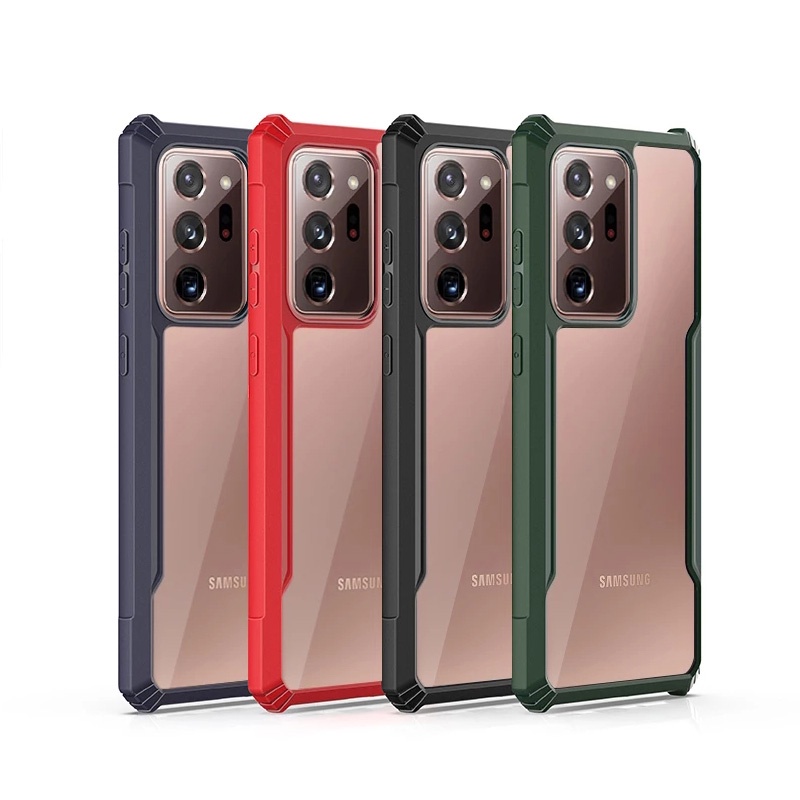 Ốp điện thoại trong suốt chống sốc kiểu dáng thời trang cho Samsung Galaxy Note 20 Ultra 5G S21 Fe S20 Plus Viền TPU, Lưng trong