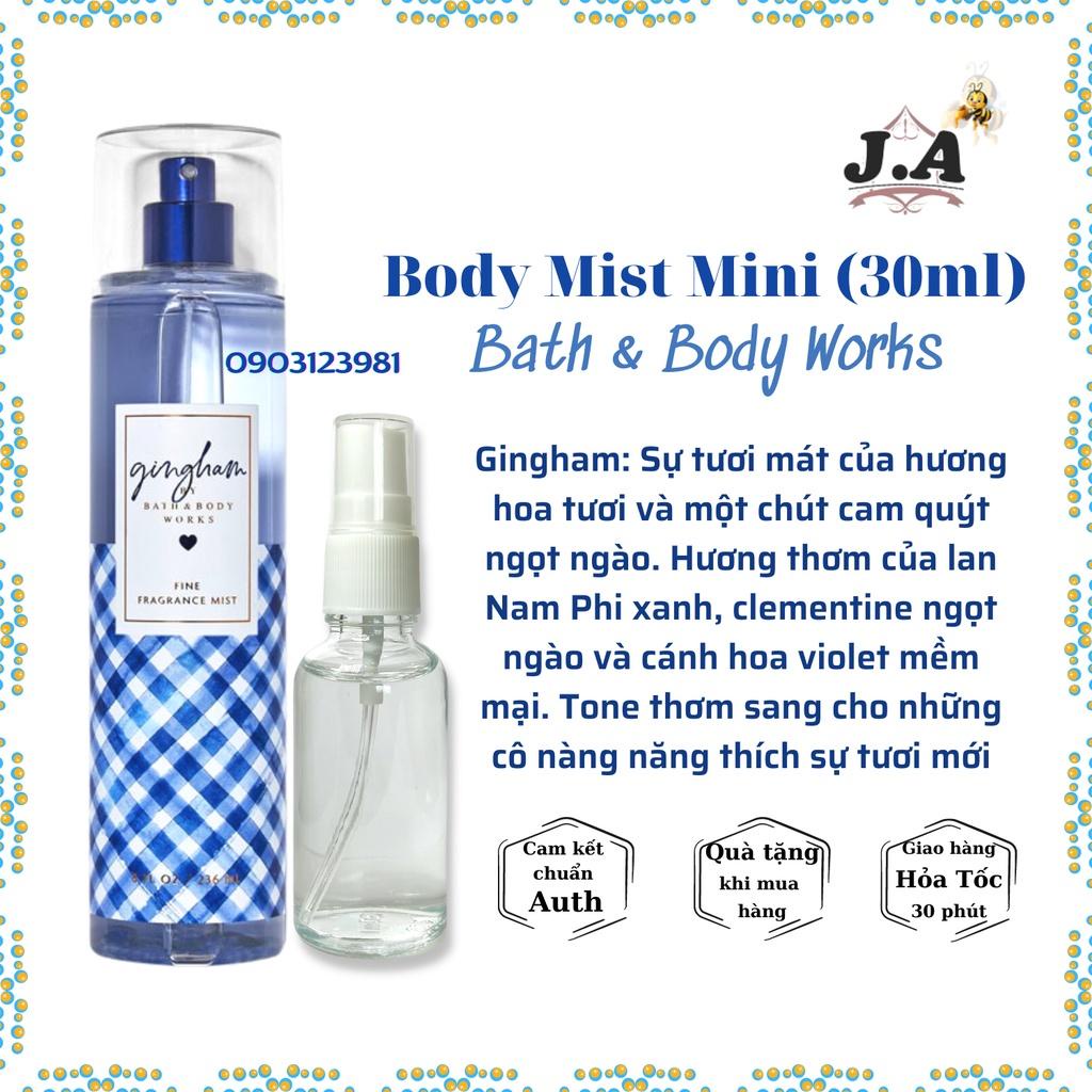 Xịt Thơm Toàn Thân Body Mist Bath & Body Works Chính Hãng Bill Mỹ - JA Shop / XỊT THƠM CHAI 30ML