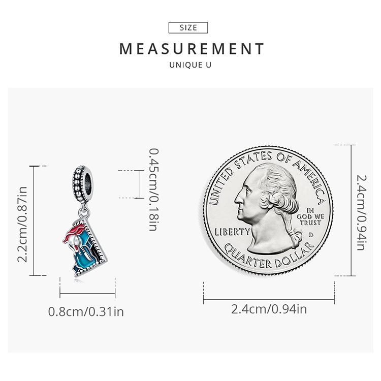 Hạt trang sức Bamoer SCC2078 bạc 925 thiết kế 4 kiểu thời trang chuyên dụng cho làm đồ trang sức thủ công