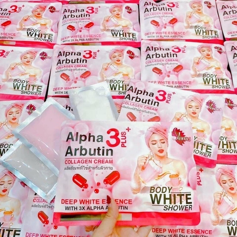 Set Ủ Tắm Trắng Body White Shower Alpha Arbutin 3 Plus + Thái Lan