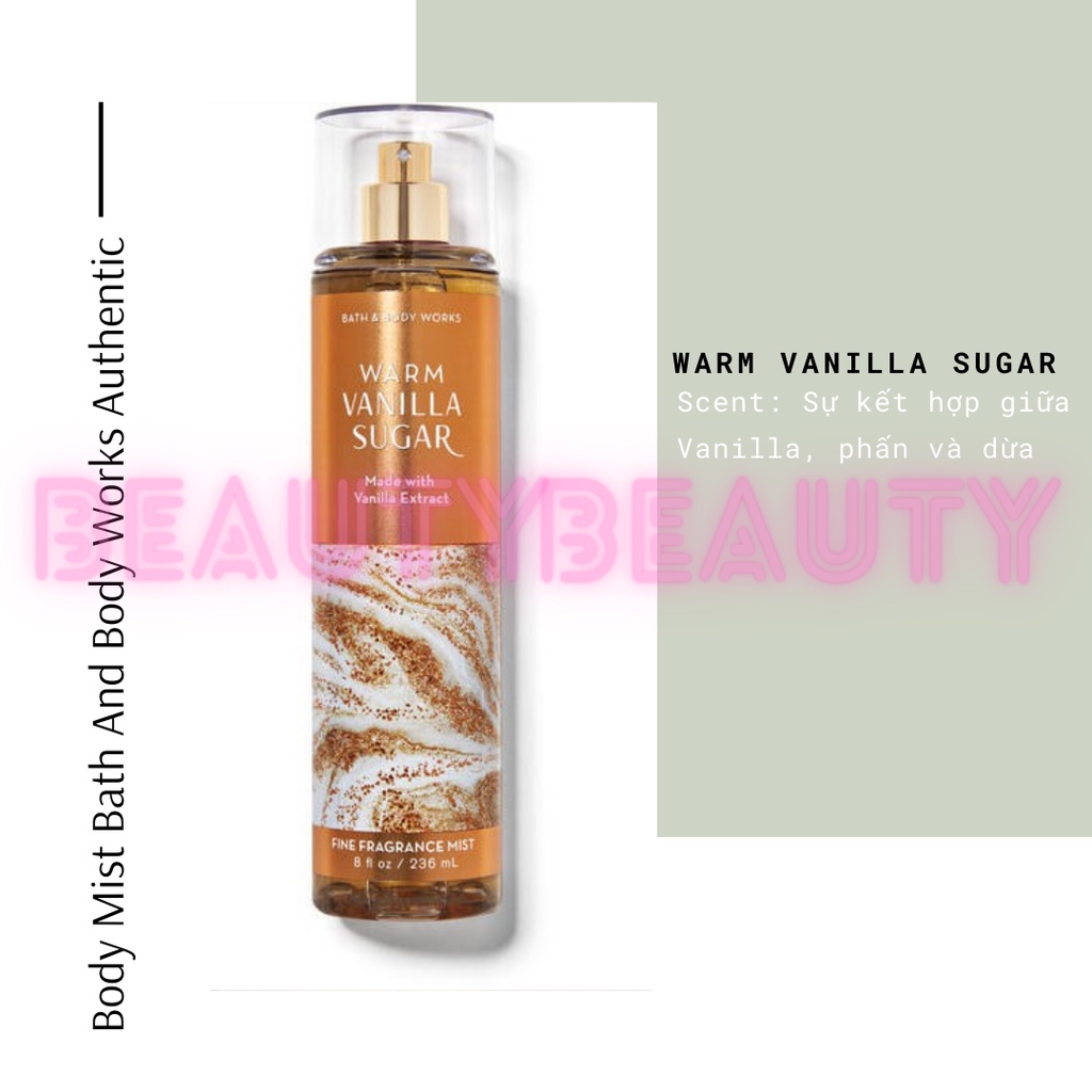 🎀Xịt thơm Bath and Body Works - Warm Vanilla Sugar